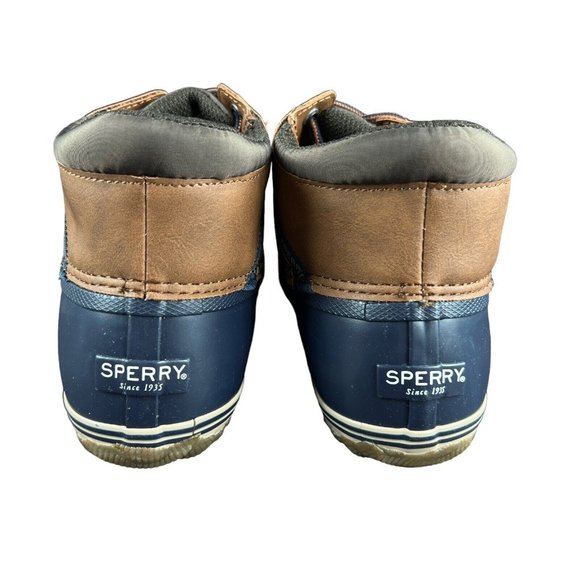 Sperry Top-Sider Bowline Navy Tan Rain Boots Youth Boy's Size 5 M - Picture 5 of 10
